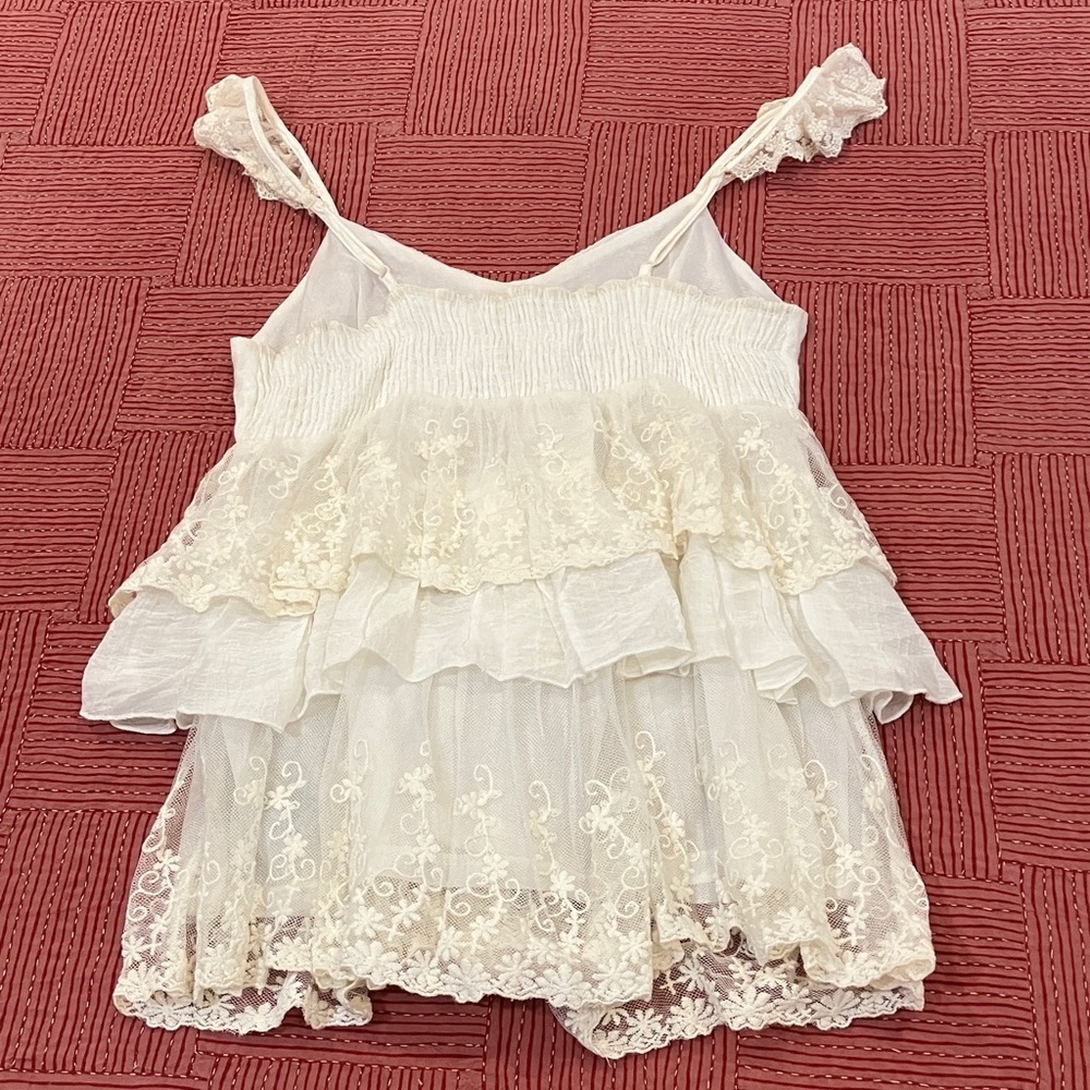 Cecico large Womens Lacey frilly camisole / blouse top - Picture 8 of 16